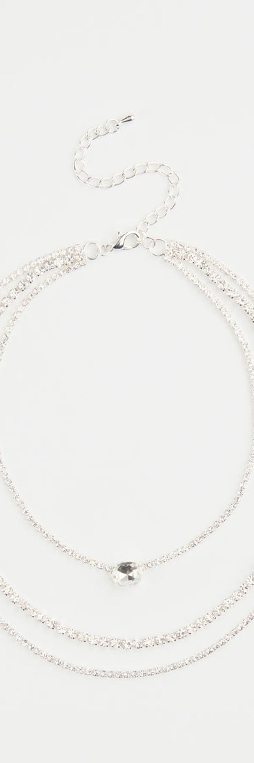 Chic Shine Rhinestone Layered Necklace