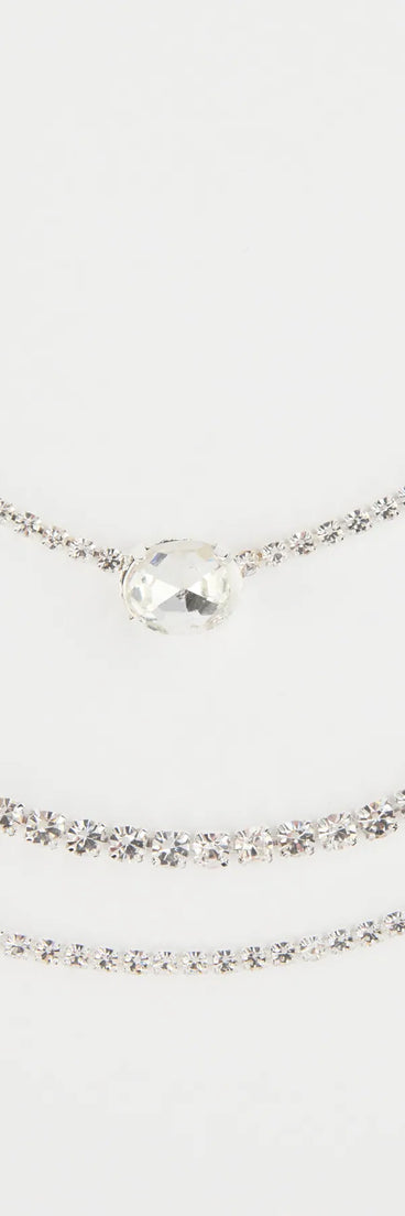 Chic Shine Rhinestone Layered Necklace