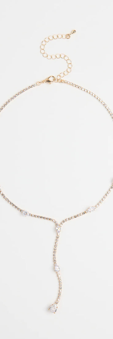 Luxe Aura Cubic Zirconia Lariat Necklace