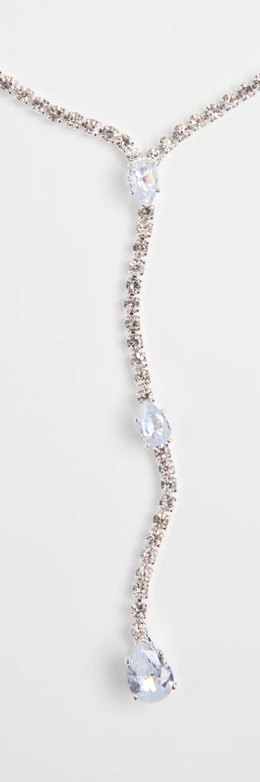 Luxe Aura Cubic Zirconia Lariat Necklace