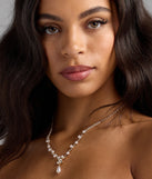 Chic Elegance Rhinestone And Pearl Necklace