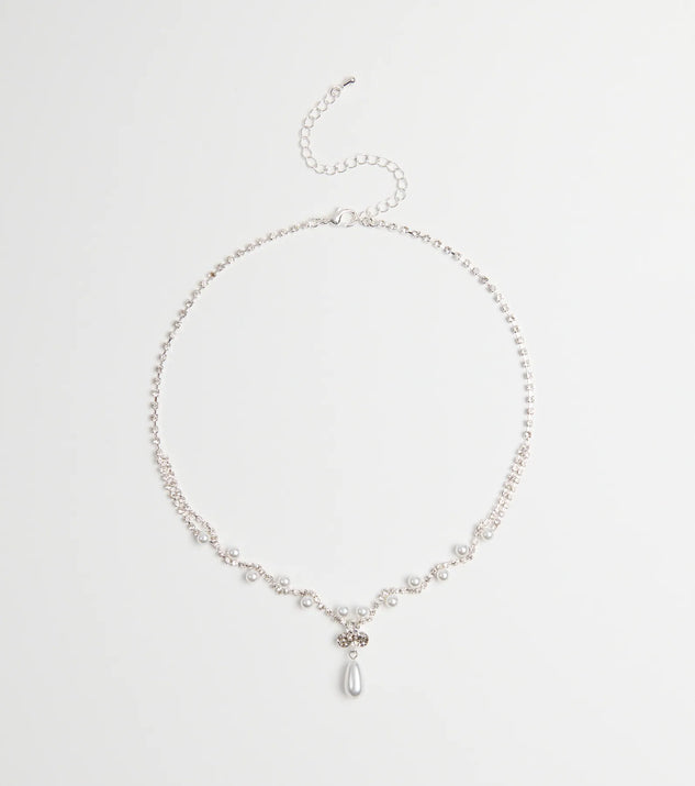 Chic Elegance Rhinestone And Pearl Necklace