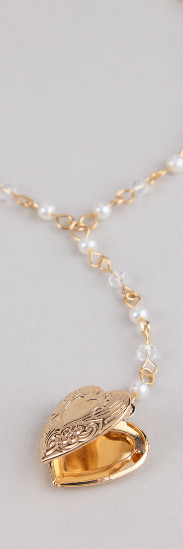 Heart To Heart Pearl Chain Locket Necklace