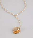 Heart to Heart Pearl Chain Locket Necklace