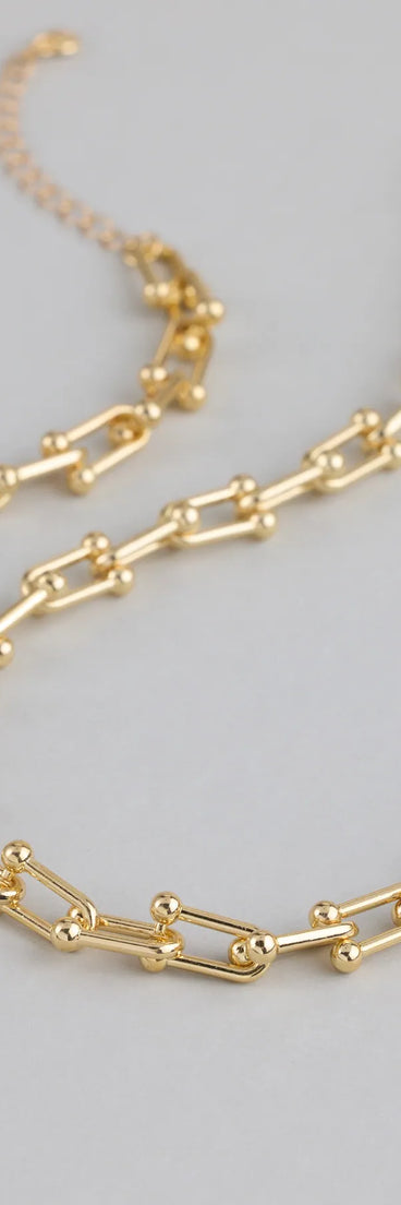 Giving Bold Chain Necklace And Bracelet Set