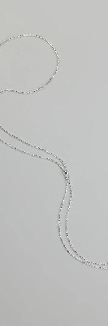 Elegant Rhinestone Long Necklace