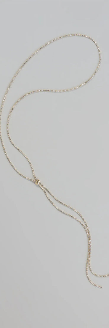 Luxe Glimmer Rhinestone Long Necklace