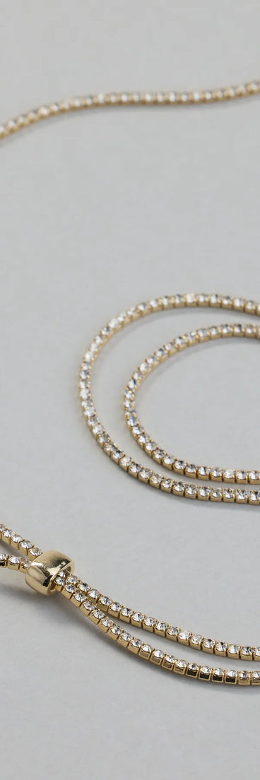 Luxe Glimmer Rhinestone Long Necklace