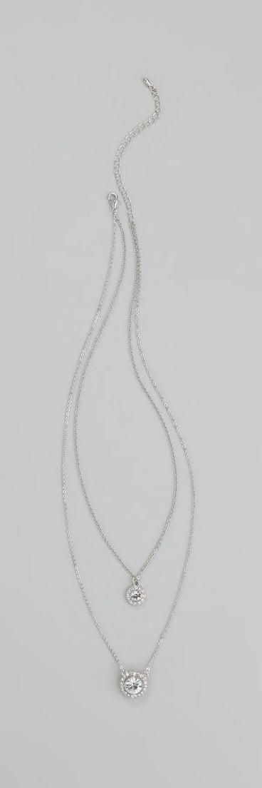 Make An Impression Rhinestone Halo Charm Necklace