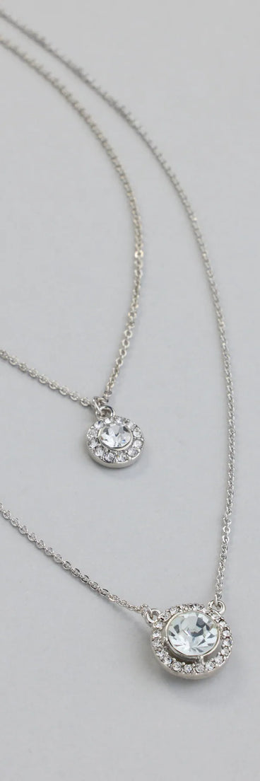 Make An Impression Rhinestone Halo Charm Necklace
