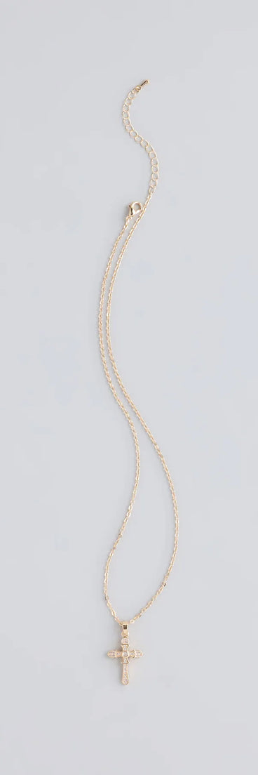 Divine Shine Cubic Zirconia Cross Necklace