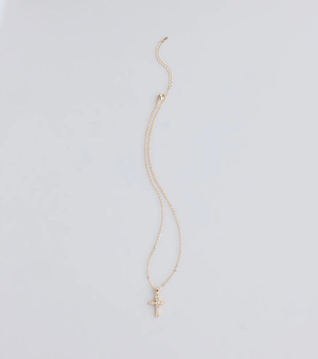 Divine Shine Cubic Zirconia Cross Necklace