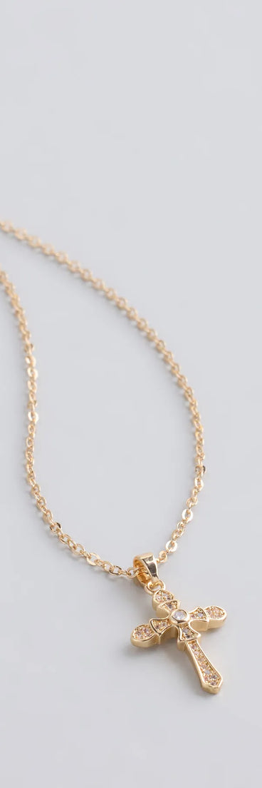 Divine Shine Cubic Zirconia Cross Necklace