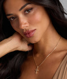 Divine Shine Cubic Zirconia Cross Necklace