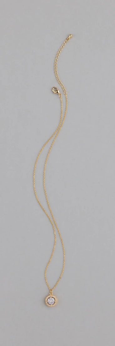 Radiant 14K Plated Cubic Zirconia Charm Necklace