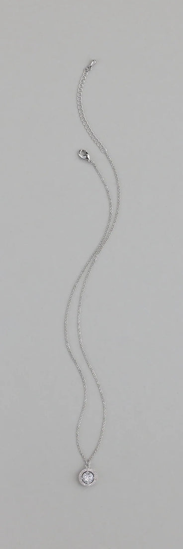 Elegantly Chic Cubic Zirconia Pendant Necklace