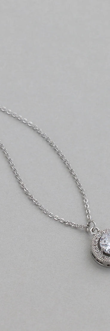 Elegantly Chic Cubic Zirconia Pendant Necklace