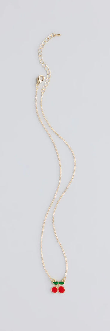 Sweet Summer Cherry Charm Necklace