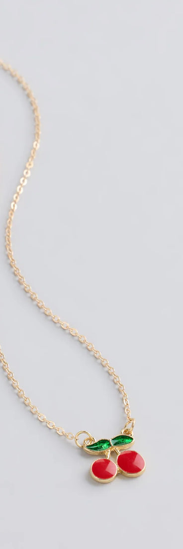 Sweet Summer Cherry Charm Necklace