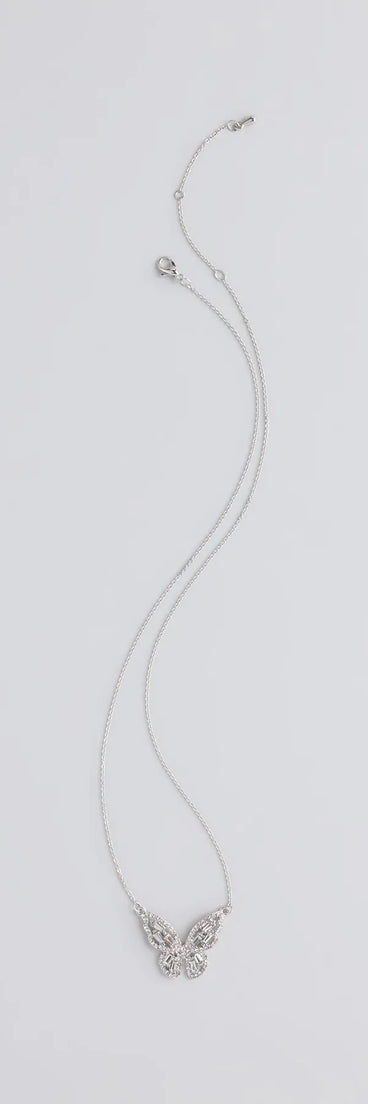 Dainty Beauty Rhinestone Butterfly Necklace