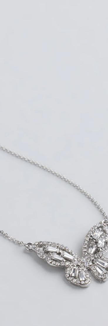 Dainty Beauty Rhinestone Butterfly Necklace