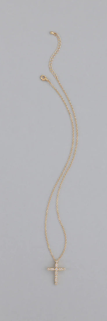 Divine Sparkle Cubic Zirconia Cross Necklace