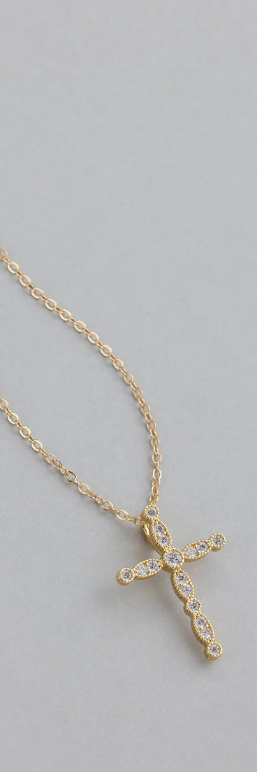 Divine Sparkle Cubic Zirconia Cross Necklace