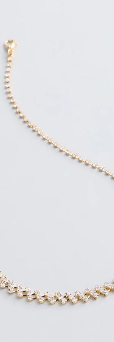 Hidden Gem Rhinestone Bar Necklace