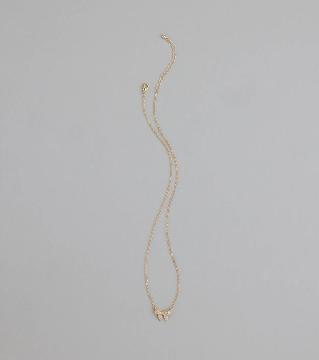 Chic Perfection Cubic Zirconia Bow Necklace