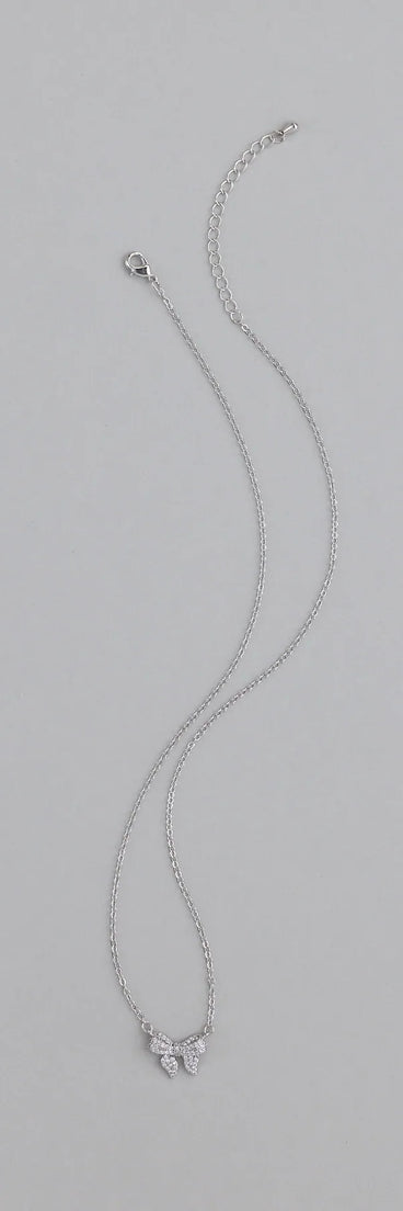 Chic Perfection Cubic Zirconia Bow Necklace