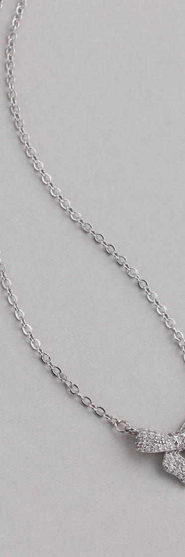Chic Perfection Cubic Zirconia Bow Necklace