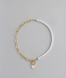 Trendy Charm Pearl Paperclip Chain Necklace