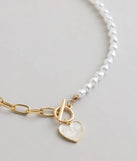 Trendy Charm Pearl Paperclip Chain Necklace