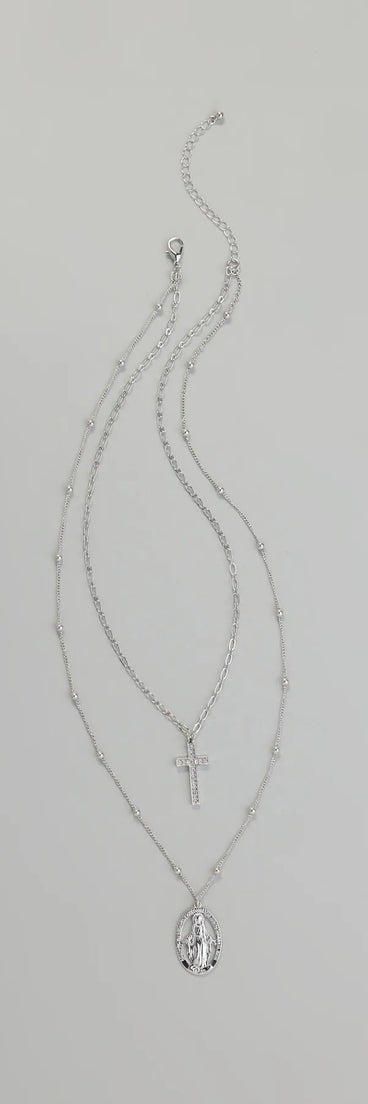 Showcase Faith Pendant Layered Necklace