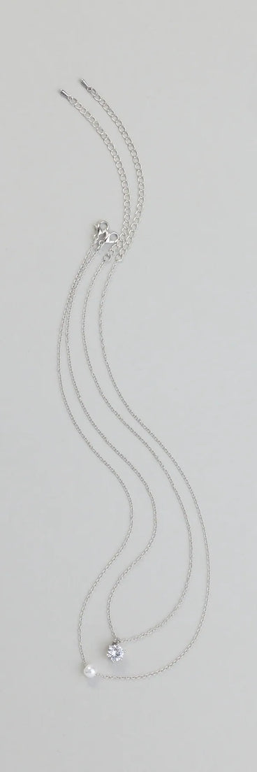 All About Luxe Pearl Cubic Zirconia Charm Necklace