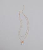 Sweet Trend Bow Pearl Layered Necklace