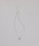 Sweet Trend Bow Pearl Layered Necklace