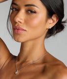 Sweet Talk Sparkle Heart Necklace And Stud Set