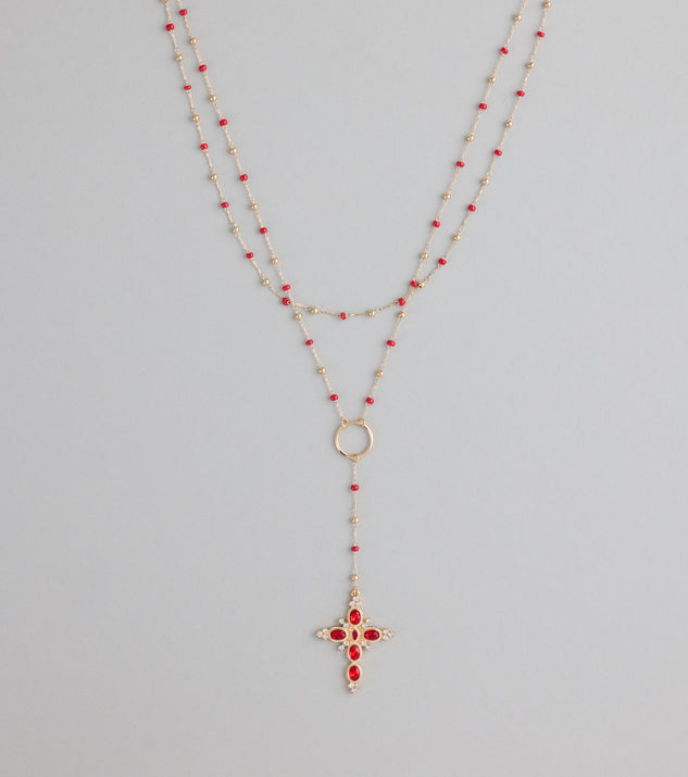 Shop Windsor Bless Your Drama Layered Cross Necklace Online – Trendy & Affordable Fashion