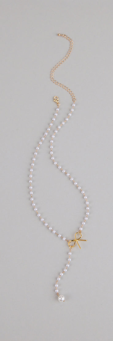 Pretty Please Bow and Pearl Necklace