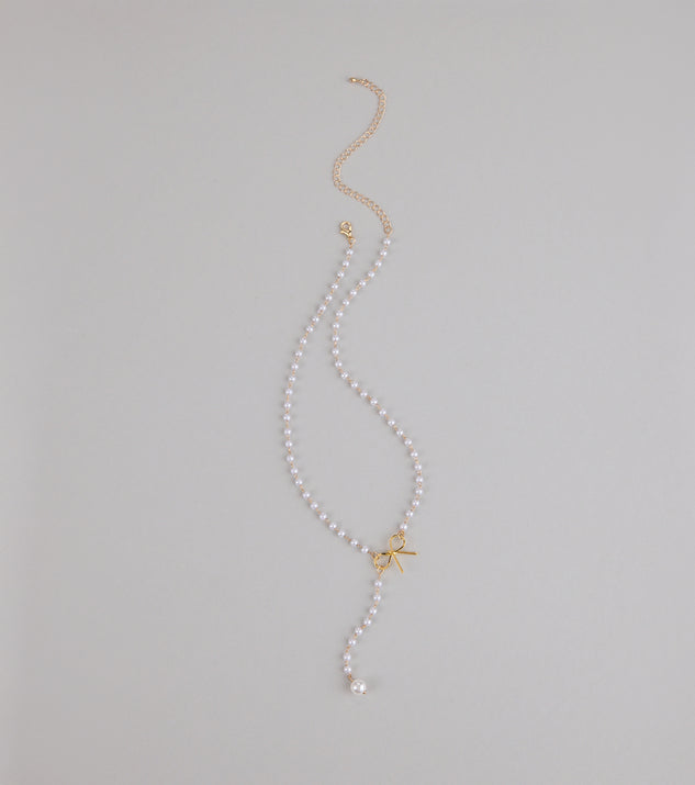 Pretty Please Bow and Pearl Necklace