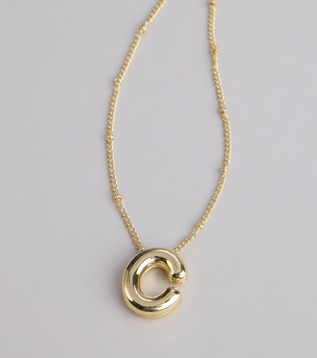 Say It Bold Bubble Letter Charm Necklace