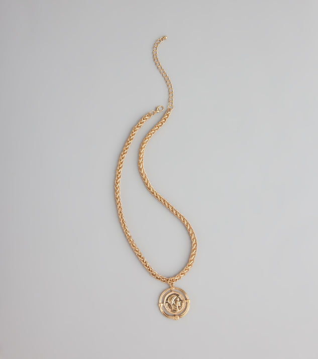 Coin Toss Statement Chain Necklace