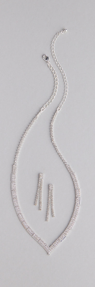 Shine Bright Rhinestone Necklace and Earrings Set