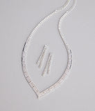 Shine Bright Rhinestone Necklace and Earrings Set