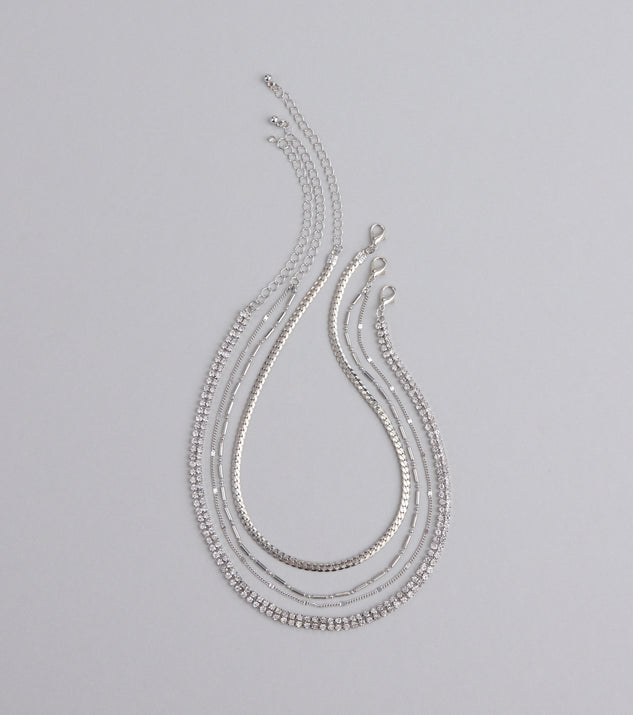 Shop Windsor All The Sparkle Rhinestone Chain Necklace Set Online – Trendy & Affordable Fashion