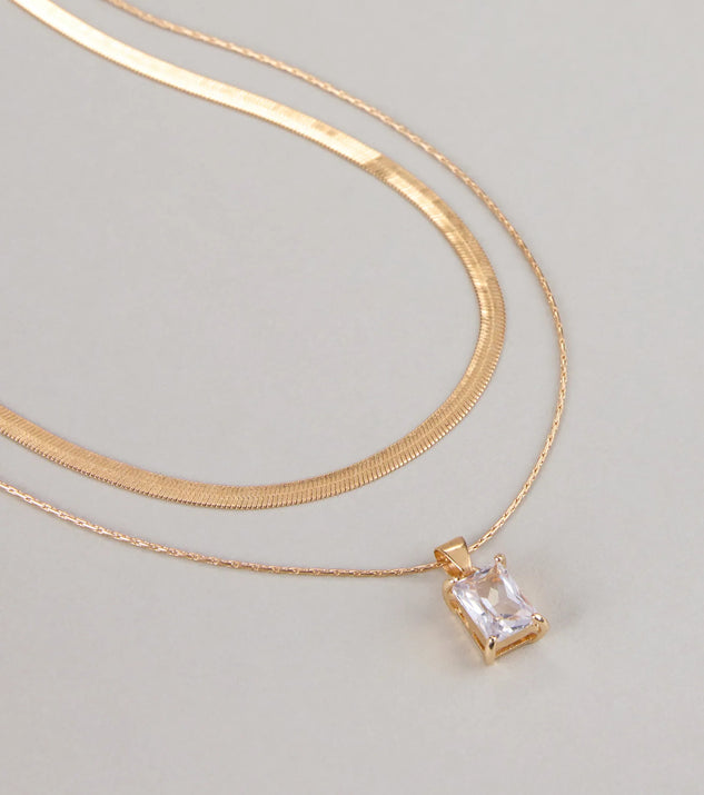 Glow Moment Layered Rhinestone Necklace