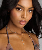 Glam Energy Layered Cross Chain Necklace