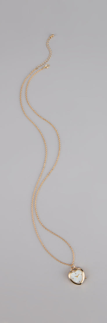 Time After Time Heart Watch Necklace