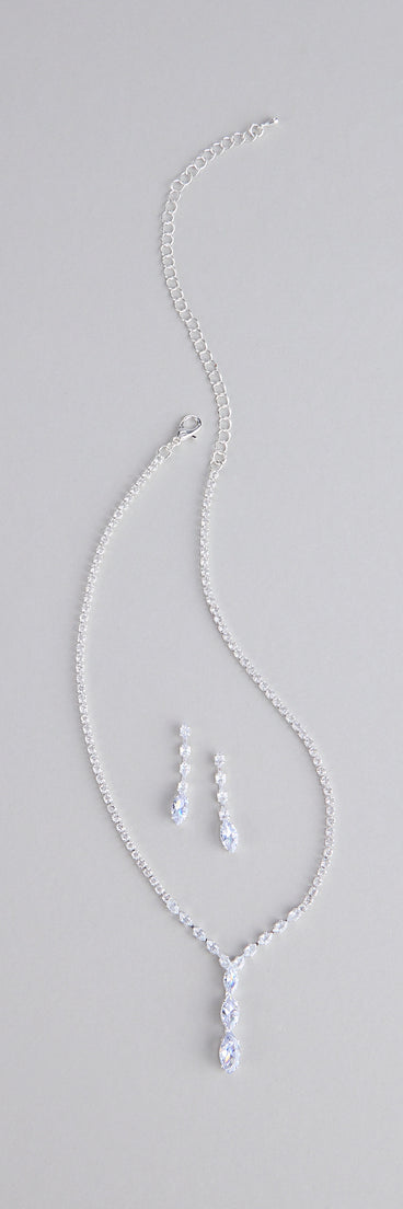 Instant Glam Rhinestone Necklace And Earrings Set